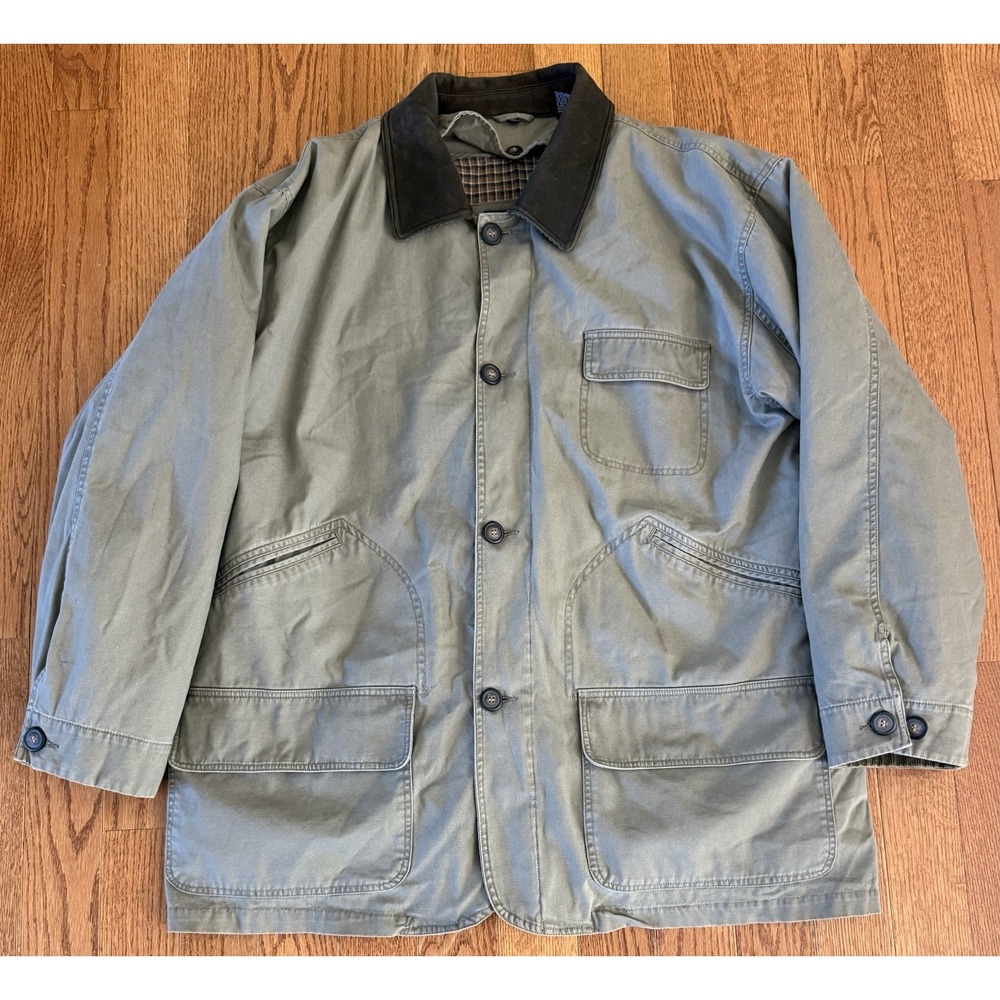 North Bay Barn Jacket Mens Large Tan Removable Liner Canvas Coat Workwear Chore